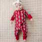 Bamboo Zip Romper | Red Bows