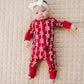 Bamboo Zip Romper | Red Bows