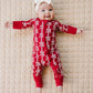Bamboo Zip Romper | Red Bows