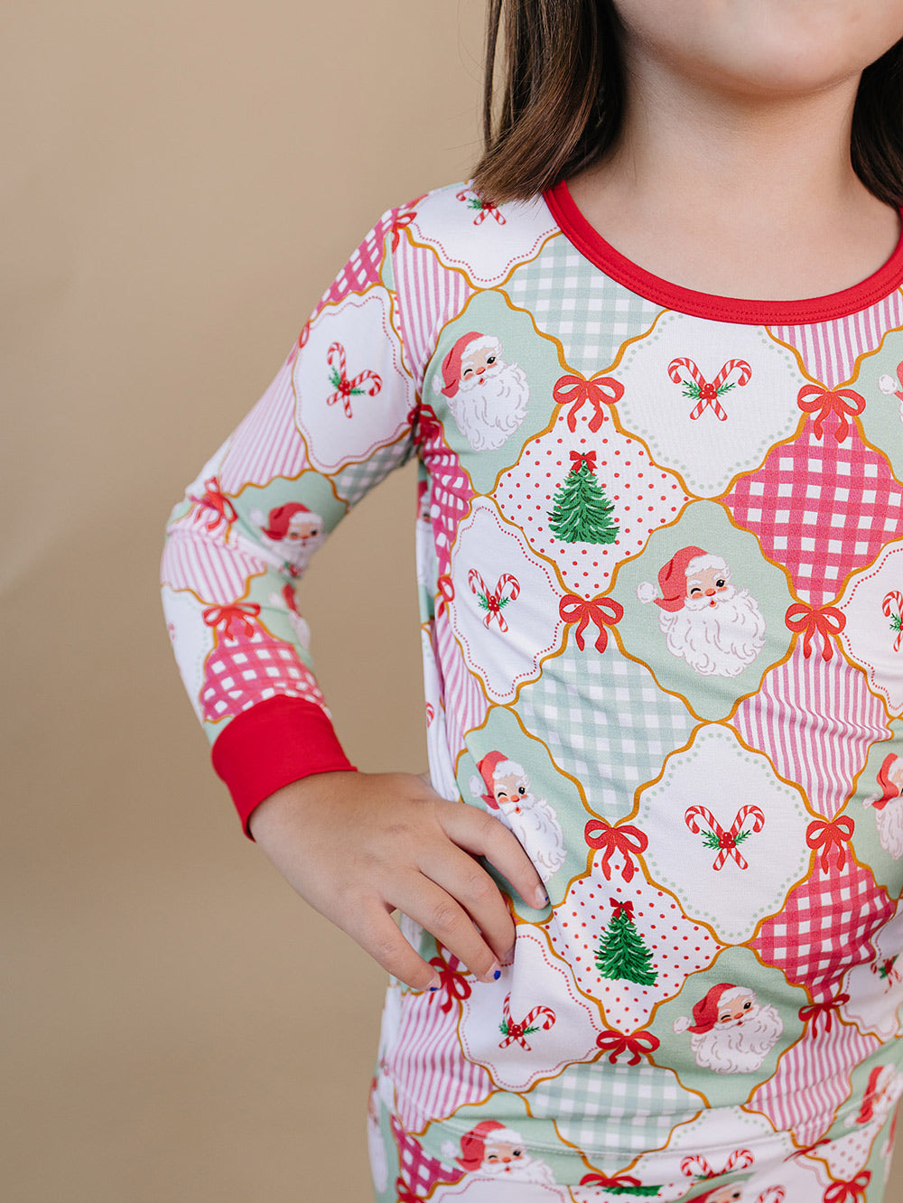 Bamboo Two Piece Set | Santa Patchwork