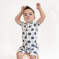 Bamboo Shorty Romper  | Palm Style White