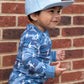 Bamboo Zip Romper | Blue Camo Bolts