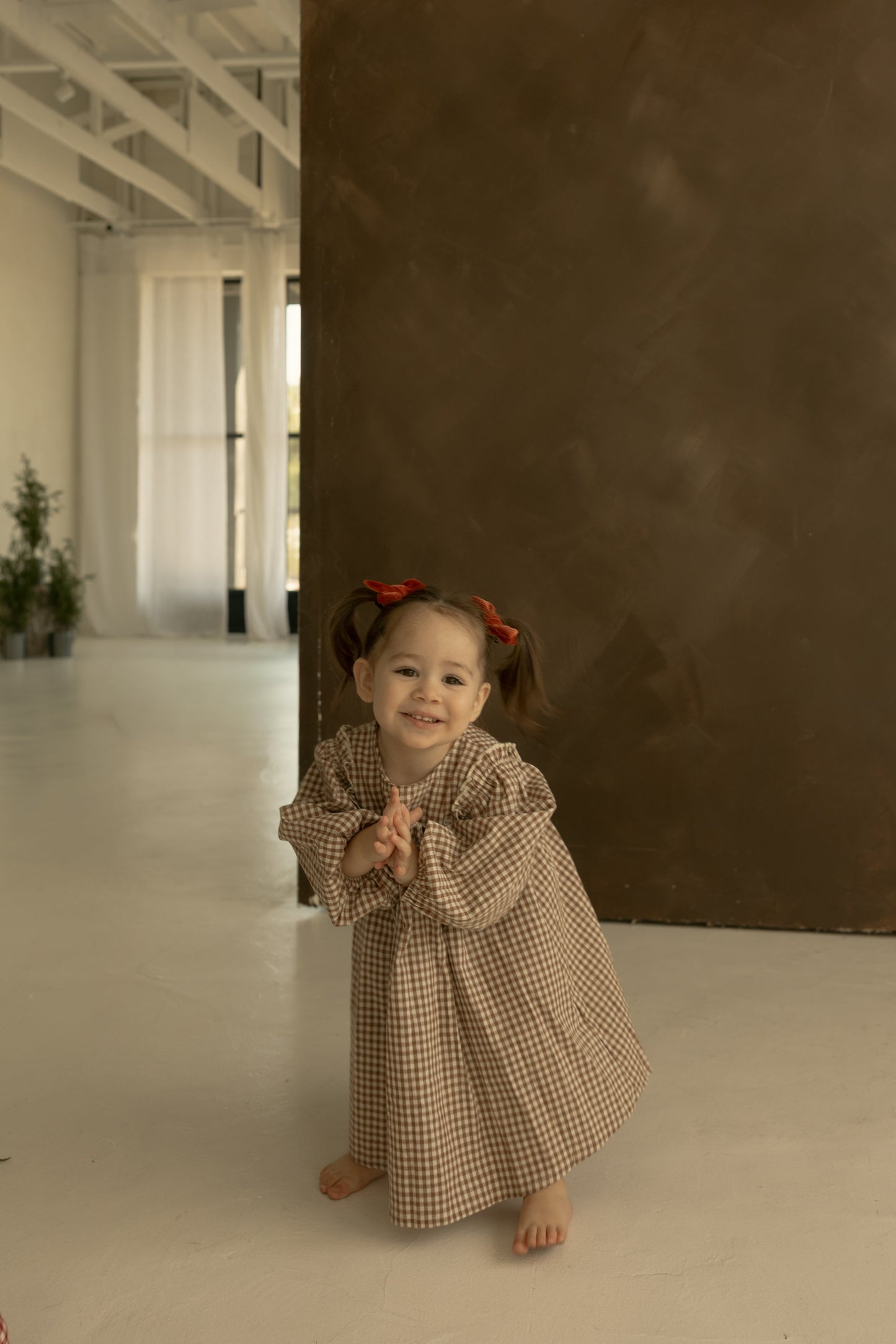 Child Long Sleeve Dress | Honey Gingham