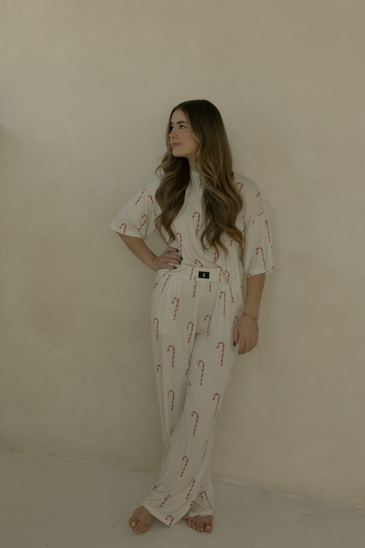 Women's Boxy Tee Lounge Set | Candy Cane