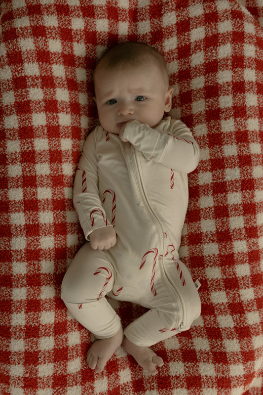 Bamboo Zip Pajamas | Candy Cane