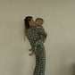 Women's Bamboo Pajamas | Santa Checkerboard