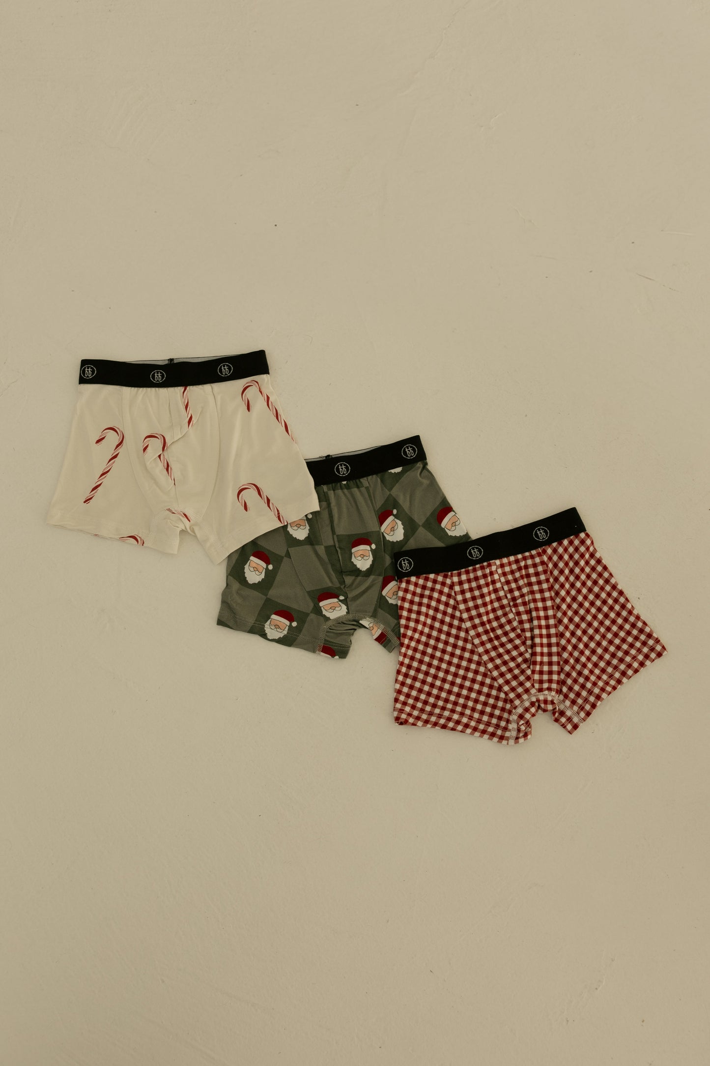 Bamboo Boxers (3 Pack) | Red Gingham, Candy Cane & Santa Checkerboard