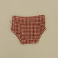 Girl's Bamboo Briefs (3 Pack) | Red Gingham, Candy Cane & Santa Checkerboard