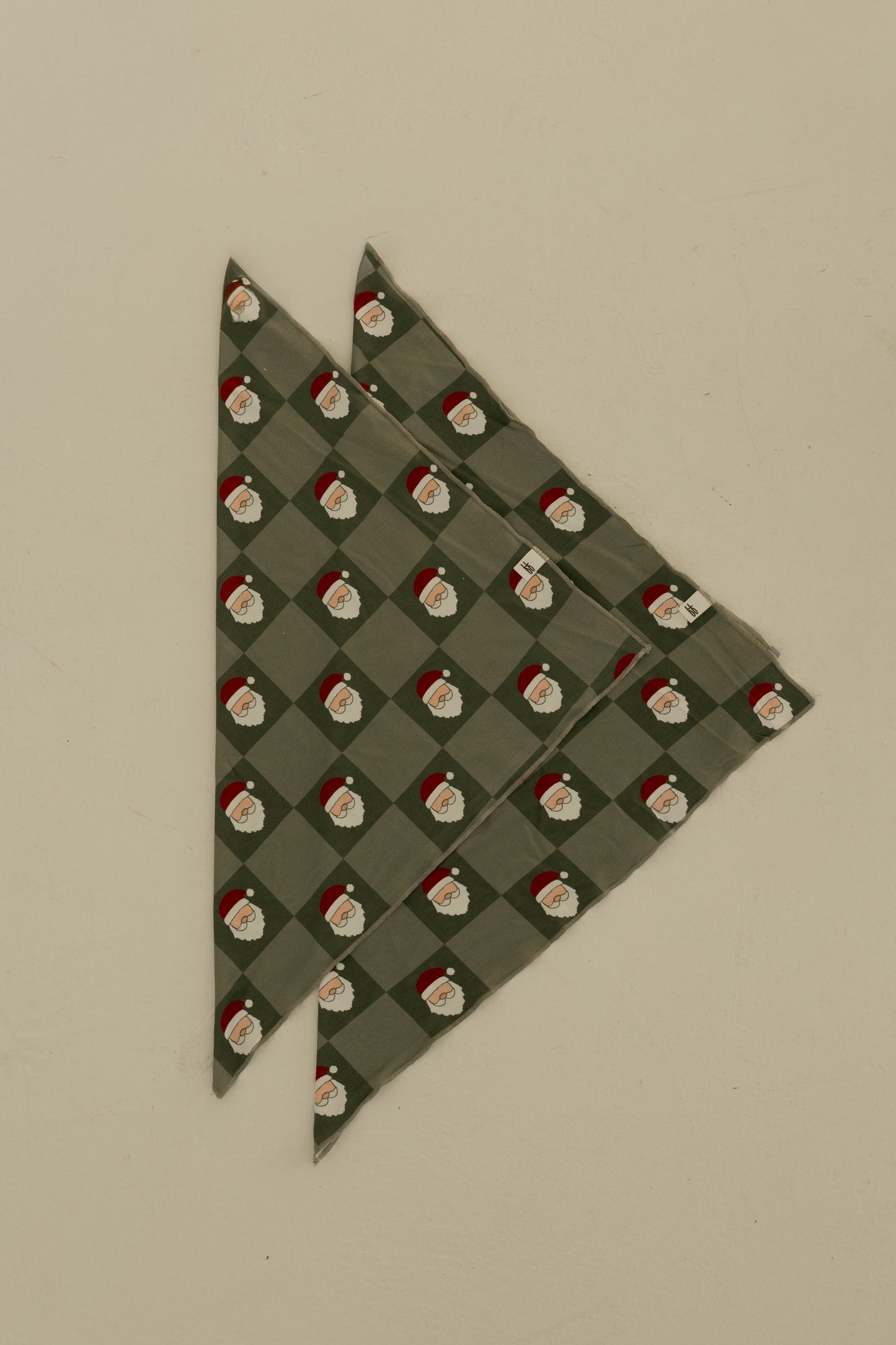 Bamboo Bandana | Santa Checkerboard