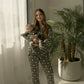 Bamboo Zip Pajamas | Santa Checkerboard