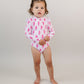 Long Sleeve Rash Guard Swimsuit | Pink Bolts