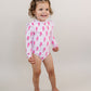 Long Sleeve Rash Guard Swimsuit | Pink Bolts