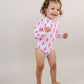 Long Sleeve Rash Guard Swimsuit | Pink Bolts