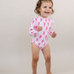 Long Sleeve Rash Guard Swimsuit | Pink Bolts