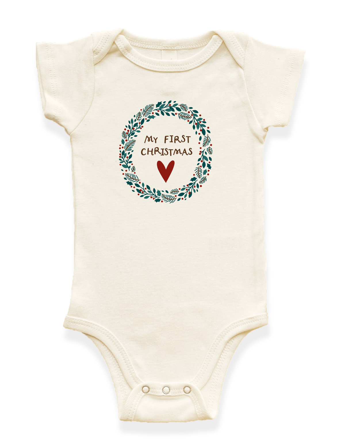 My First Christmas Organic Baby Bodysuit