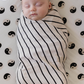 Muslin Swaddle | Grey & Black Stripe