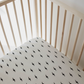 Muslin Crib Sheet | White & Black Lightning Bolt