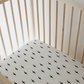 Muslin Crib Sheet | White & Black Lightning Bolt