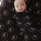 Muslin Crib Sheet | Charcoal & White ff Smile