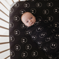 Muslin Crib Sheet | Charcoal & White ff Smile