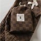 Muslin Crib Sheet | Faded Brown Checkerboard