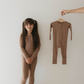 Bamboo Zip Pajamas | Ribbed Milk Chocolate