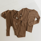 Bamboo Zip Pajamas | Ribbed Milk Chocolate