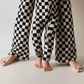 Bamboo Zip Pajamas | Black Checkerboard
