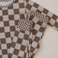 Ribbed Bamboo Two Piece Set | Latte Checkered