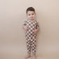Ribbed Bamboo Two Piece Set | Latte Checkered