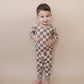 Ribbed Bamboo Two Piece Set | Latte Checkered