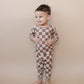 Ribbed Bamboo Two Piece Set | Latte Checkered