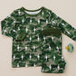 Bamboo Two Piece Set | Green Camo Bolts