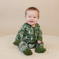 Bamboo Zip Romper | Green Camo Bolts