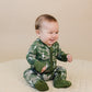 Bamboo Zip Romper | Green Camo Bolts