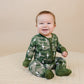 Bamboo Zip Romper | Green Camo Bolts