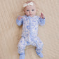 Bamboo Zip Romper | Blue Flowers