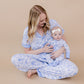 Bamboo Women's Button Up Set | Blue Flowers