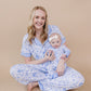 Bamboo Women's Button Up Set | Blue Flowers