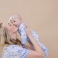 Bamboo Zip Romper | Blue Flowers