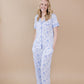 Bamboo Women's Button Up Set | Blue Flowers