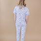 Bamboo Women's Button Up Set | Blue Flowers