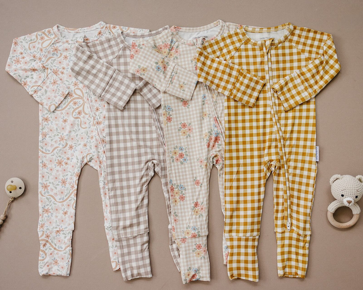Bamboo Zip Romper | Yellow Gingham