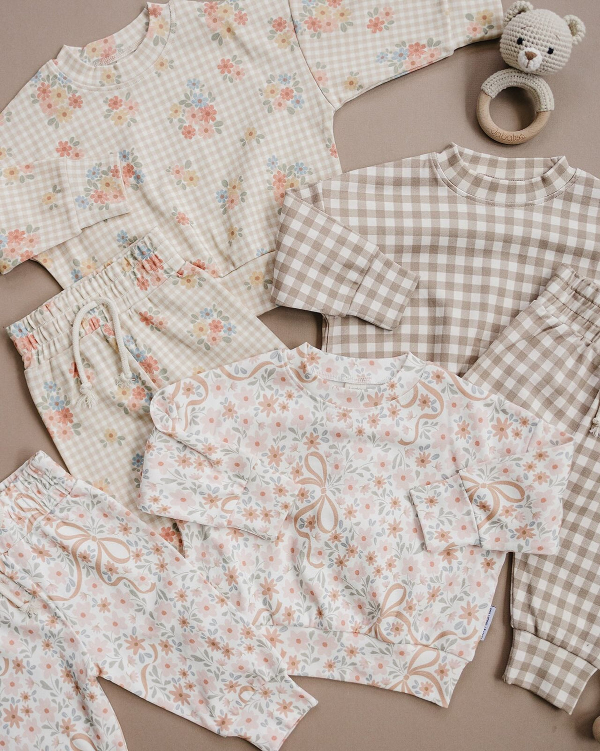 Jogger Set | Beige Gingham