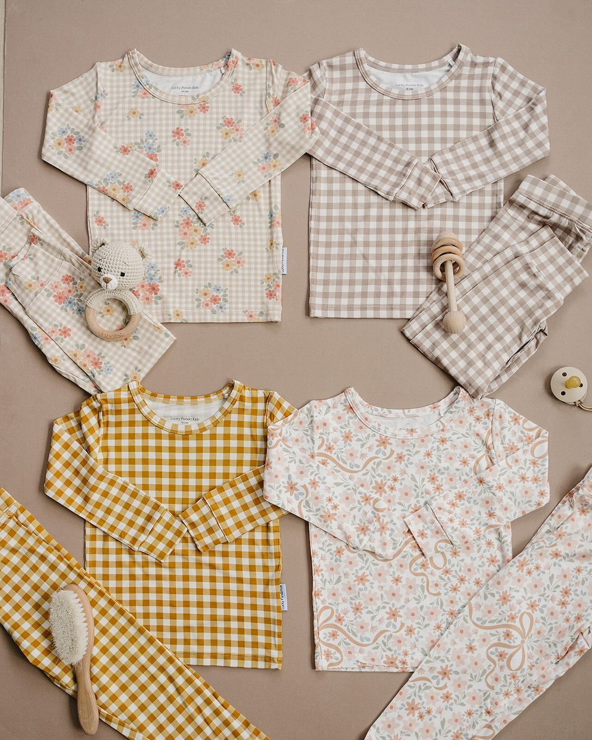 Bamboo Two Piece Set | Yellow Gingham