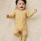 Bamboo Zip Romper | Yellow Gingham