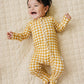Bamboo Zip Romper | Yellow Gingham