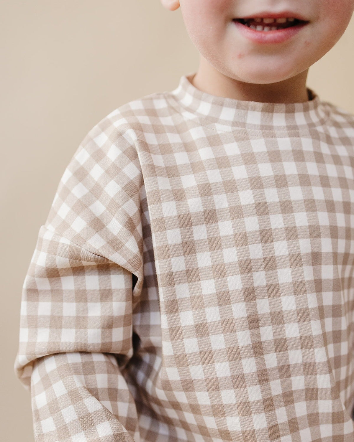 Jogger Set | Beige Gingham