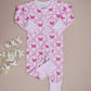 Bamboo Zip Romper | Pink Butterfly