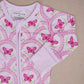 Bamboo Zip Romper | Pink Butterfly